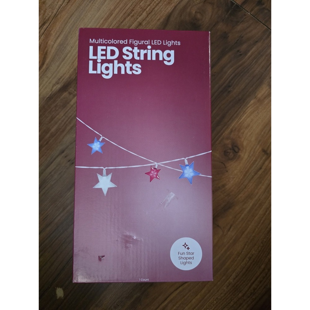 Target Red White Blue Star Multicolored LED String Lights 15ft S33